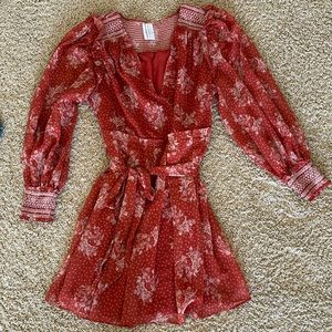 Steele rust belted dress